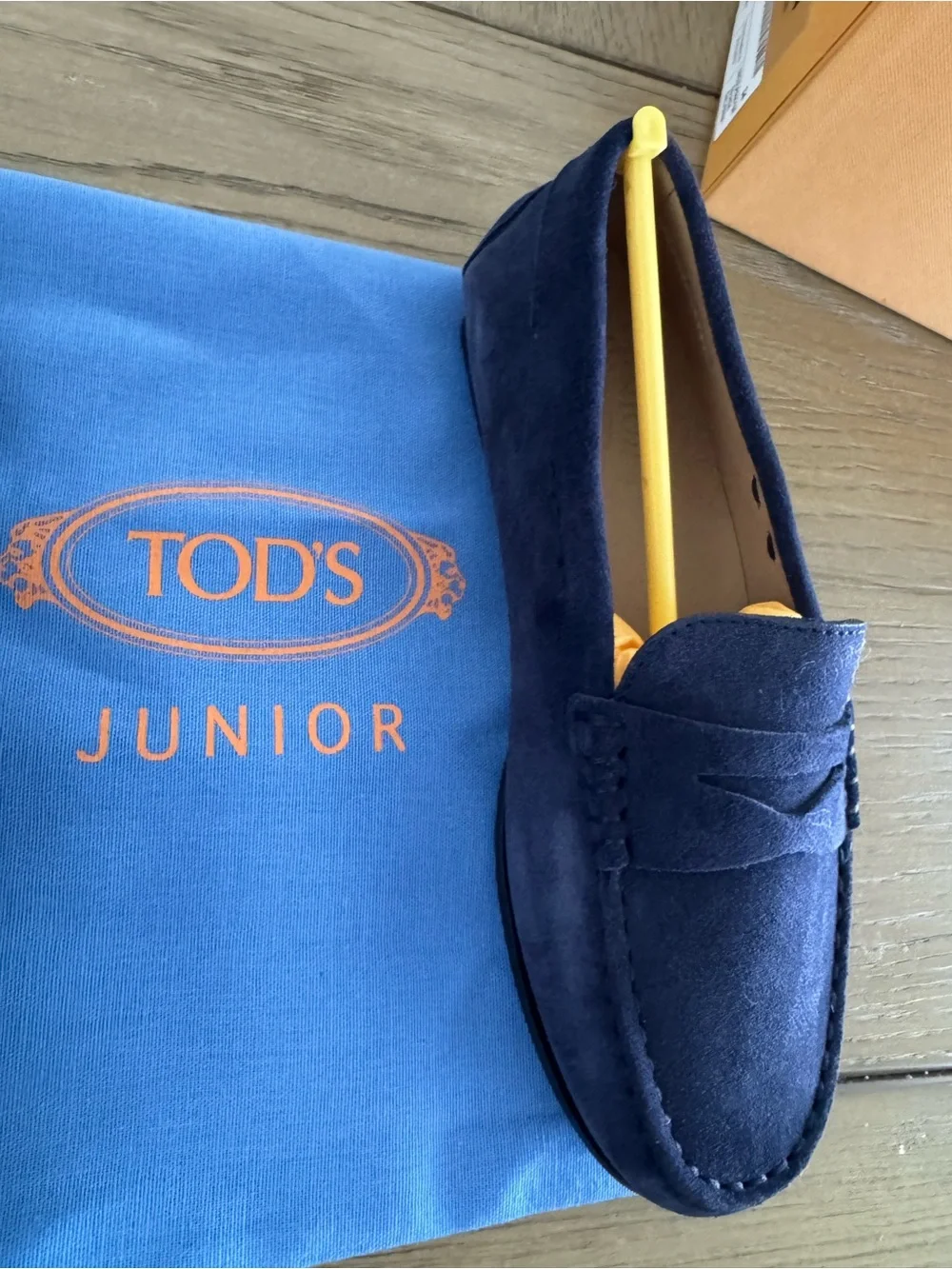 Kids Navy Suede Penny Loafers - Tod’s size 34